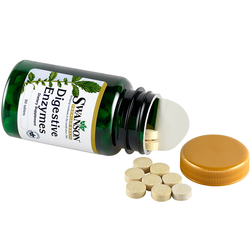 斯旺森(Swanson)消化酶营养片 瓶装90片/瓶 美国进口 保护肠道 保健品 膳食营养补充剂单件重70g