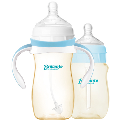 贝立安(Brillante)宽口径PPSU吸管学饮奶瓶240ml) BYP32 适用于6个月以上的宝宝
