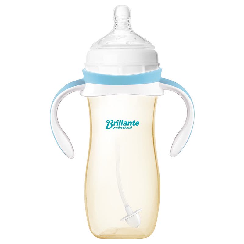 贝立安(Brillante)宽口径PPSU吸管学饮奶瓶240ml) BYP32 适用于6个月以上的宝宝图片