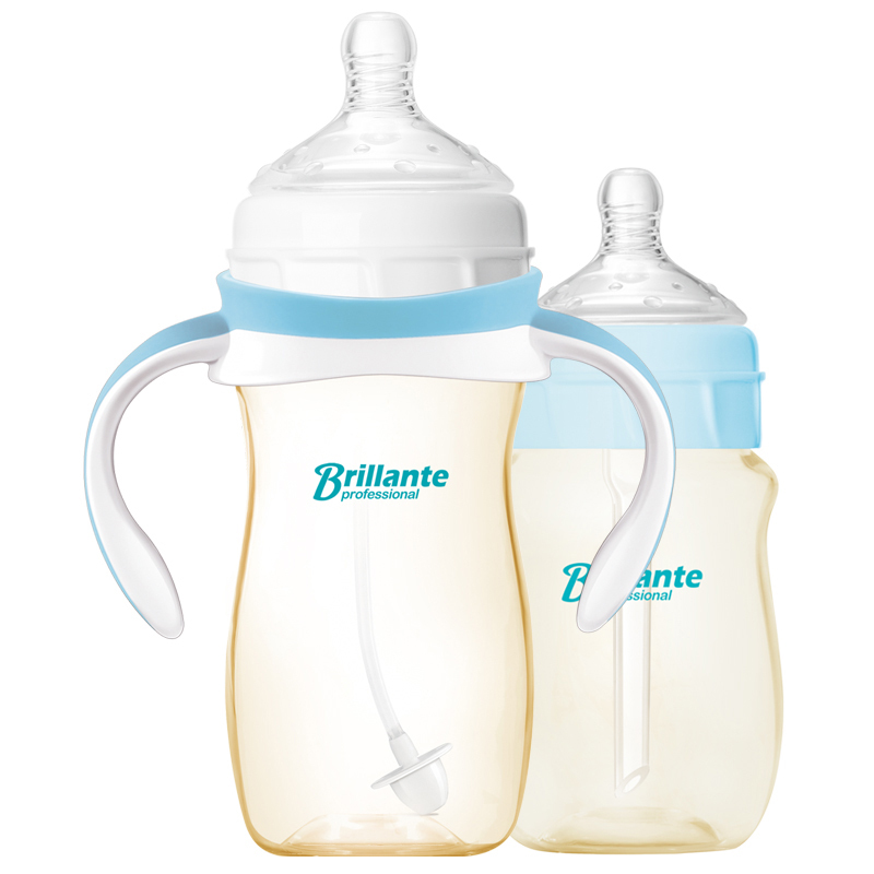 贝立安(Brillante)宽口径PPSU吸管学饮奶瓶-300ML BYP33 适用于12个月以上的宝宝