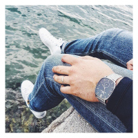 Harry Williams意大利手表男 酒桶形休闲男士手表 HW独立小秒盘网织表带石英表男士