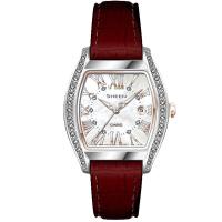 CASIO卡西欧SHEEN系列商务防水时尚潮流女士皮带手表石英表SHE-4046