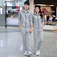 奇安达2017春秋款情侣运动套装立领男女休闲运动服套装 812