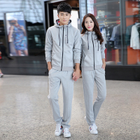 奇安达2017秋季新款运动套装情侣休闲运动服女跑步服两件套长袖学生卫衣 813