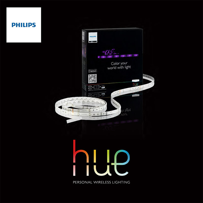 飞利浦hue灯带12V 智能照明客厅led灯带 贴片多彩变色时尚1米灯条 hue灯带