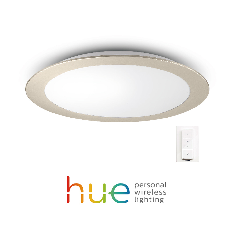 飞利浦(PHILIPS)Hue 睿晨led圆形简约现代创意智能遥控客厅吸顶灯金属铝原色睿晨吸顶灯