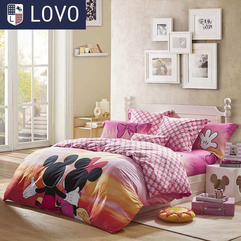 LOVO 罗莱生活出品 纯棉四件套全棉床品套件床上用品床单被套图片