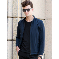 卡帝乐鳄鱼青年夹克衫男秋季新款休闲立领简约外套KMT1708