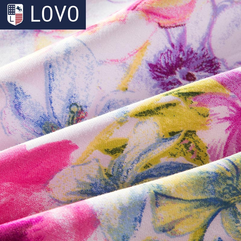 LOVO 罗莱生活出品 磨毛纯棉四件套全棉床品套件床上用品床单被套