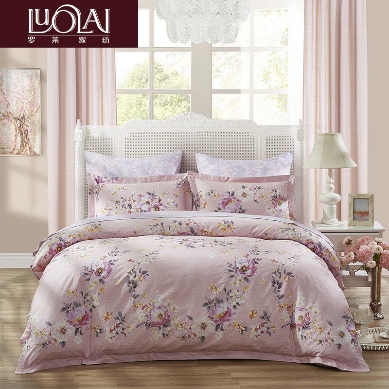 LUOLAI罗莱家纺 纯棉四件套全棉床品套件床上用品床单被套图片