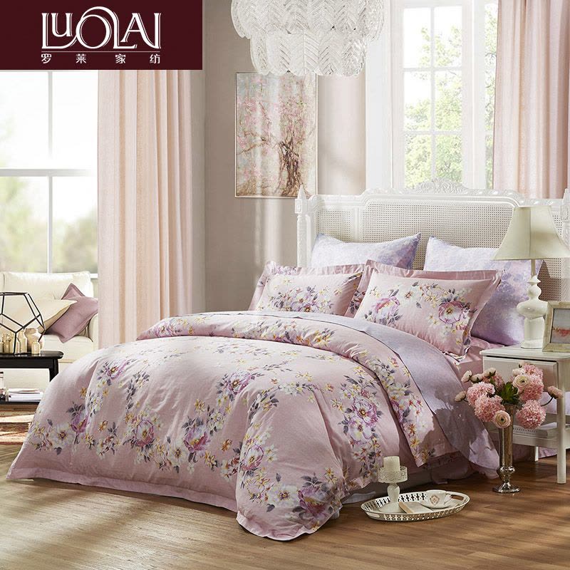 LUOLAI罗莱家纺 纯棉四件套全棉床品套件床上用品床单被套图片