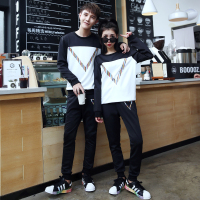 奇安达2017秋季新款情侣男女时尚休闲运动服套装修身韩版圆领卫衣两件套 820