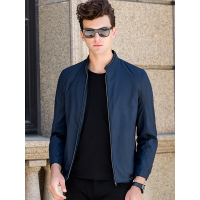 卡帝乐鳄鱼秋季青年男士夹克衫立领纯色简约外套KDL1719