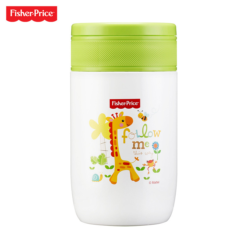 Fisher Price 费雪保宝宝保温饭壶焖烧壶便携便当盒不锈钢内胆 儿童餐具 500ml FP-8613D 绿色