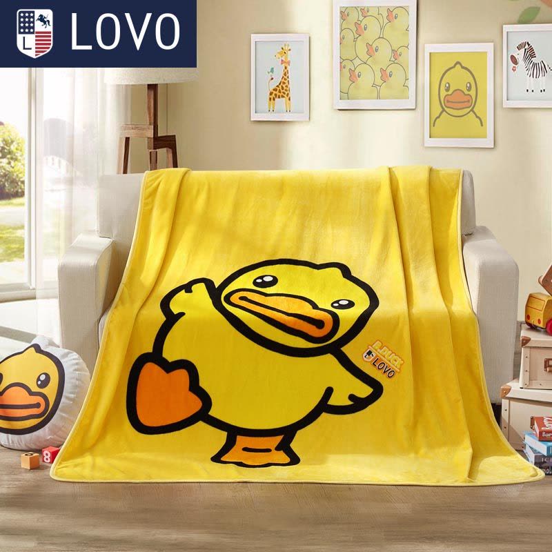 LOVO 小黄鸭-新的一天法兰绒毯图片