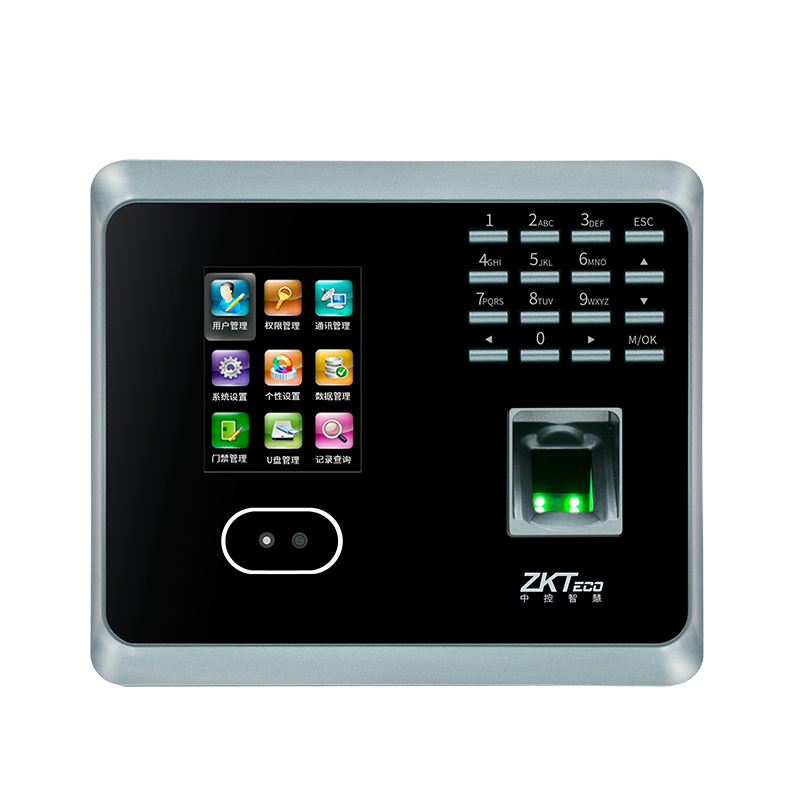 ZKTeco中控智慧UF100 PLUS 金色 人脸考勤机面部指纹考勤机无线wifi网络打卡机