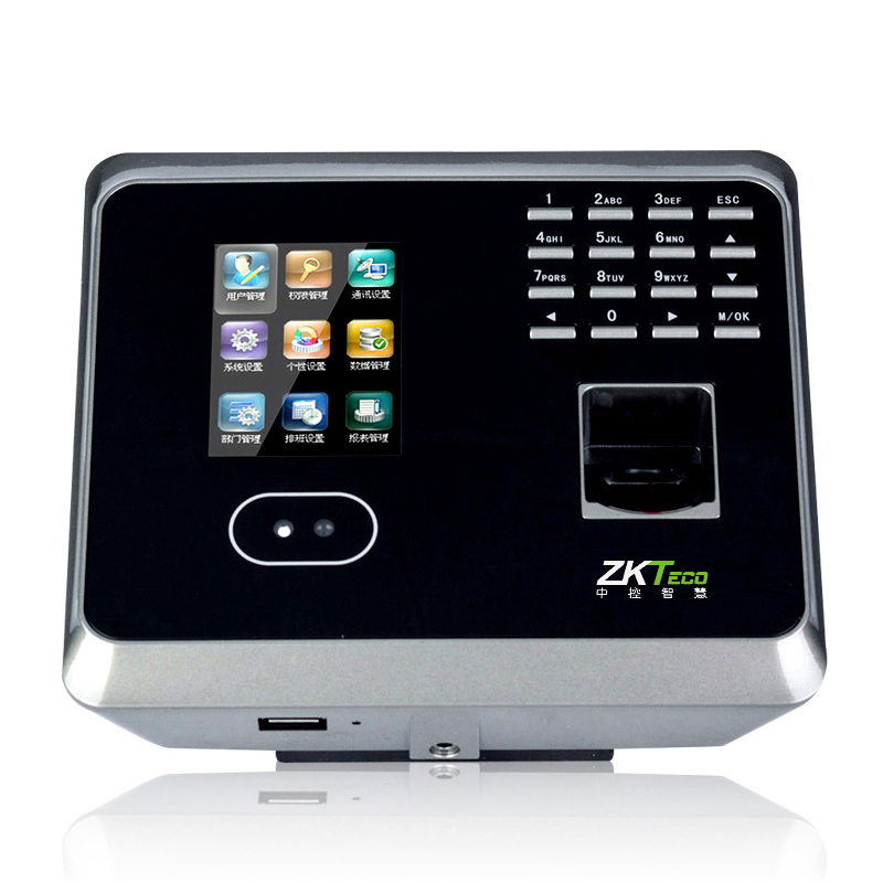 ZKTeco中控智慧UF100 PLUS 金色 人脸考勤机面部指纹考勤机无线wifi网络打卡机