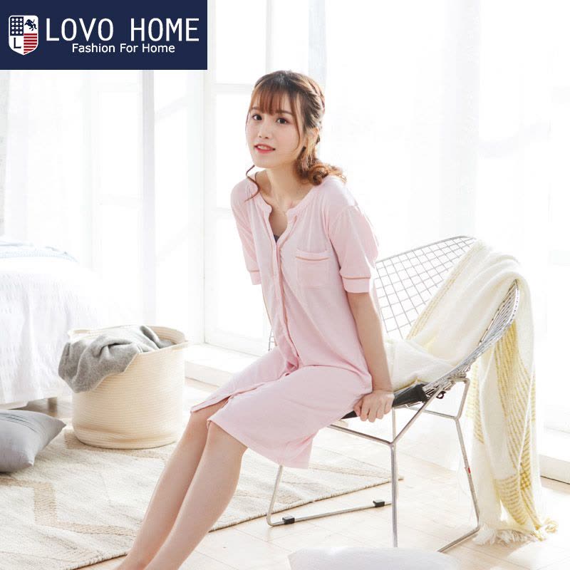 LOVO HOME 女士短袖衬衫裙JFH1714图片