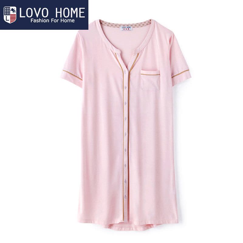 LOVO HOME 女士短袖衬衫裙JFH1714图片