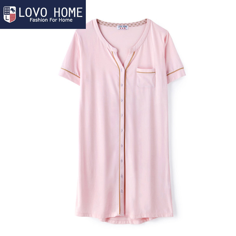 LOVO HOME 女士短袖衬衫裙JFH1714