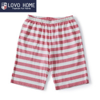 LOVO HOME 女士针织兜兜熊咩咩羊短袖短裤