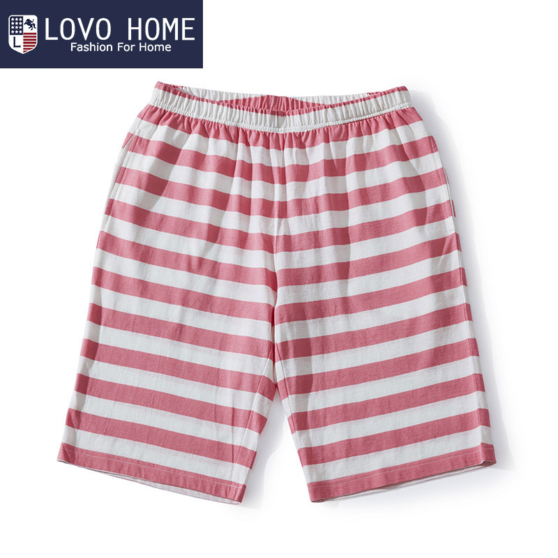 LOVO HOME 女士针织兜兜熊咩咩羊短袖短裤