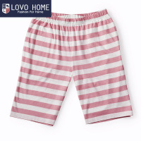 LOVO HOME 女士针织兜兜熊咩咩羊短袖短裤