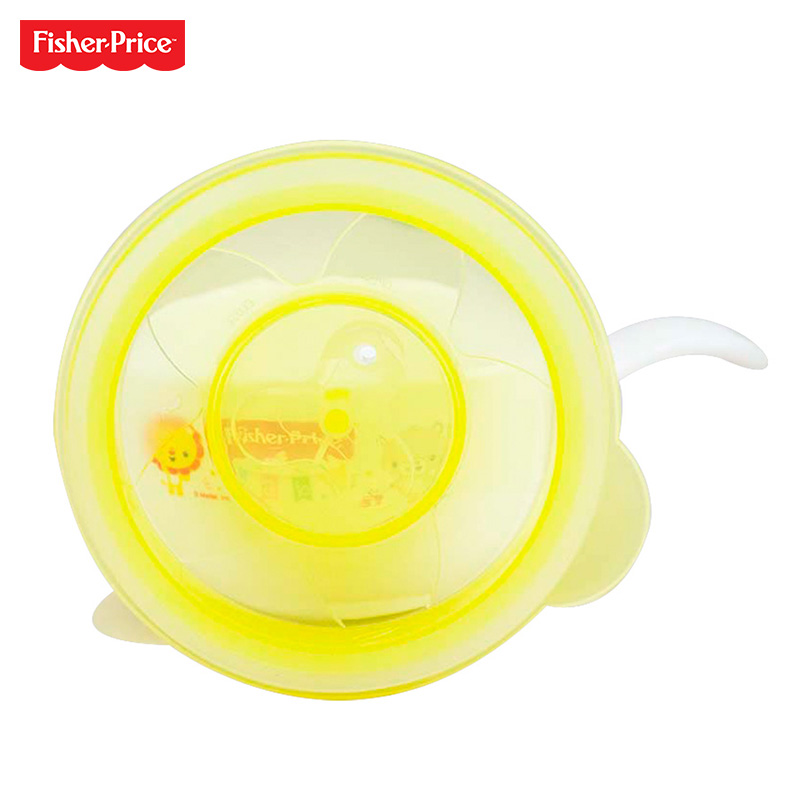 Fisher Price 费雪单柄吸盘碗辅食碗婴儿吃饭碗宝宝筷子学习训练筷碗筷套装 FP-8034C 黄色