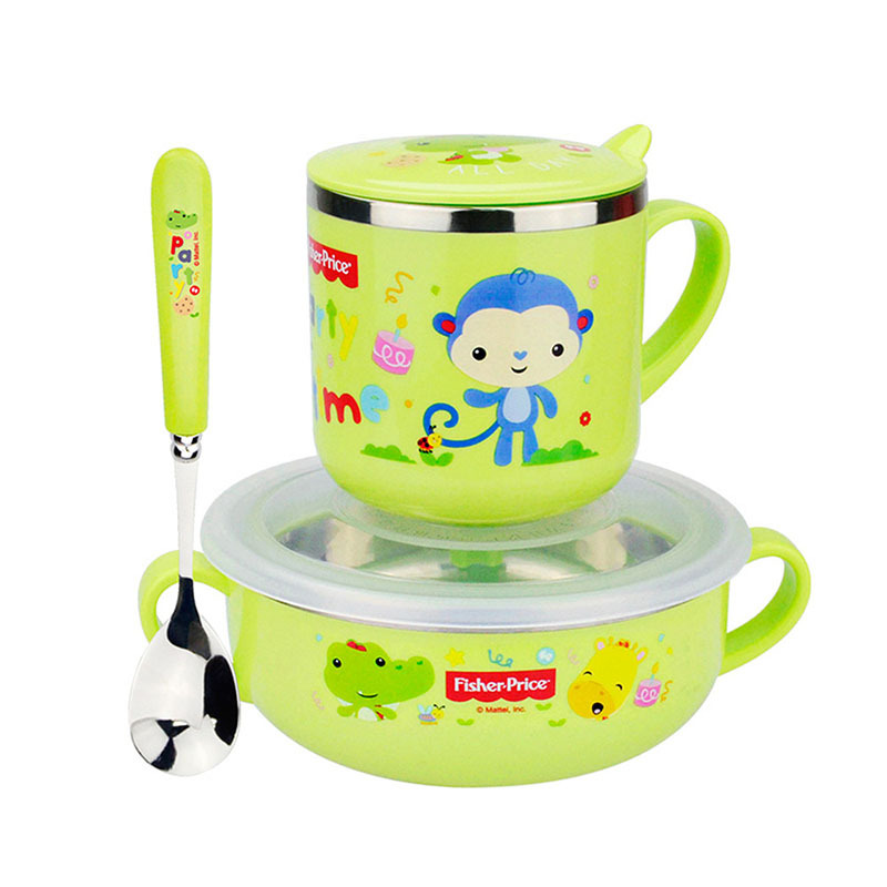 费雪牌(FISHER-PRICE)儿童餐具套装(内含不锈钢碗勺子水杯)FP-8018