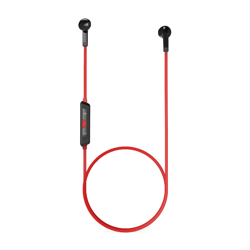 BYZ YS001 运动无线蓝牙入耳式耳机 防汗耳塞 苹果安卓 通用耳机 有线控 黑红色