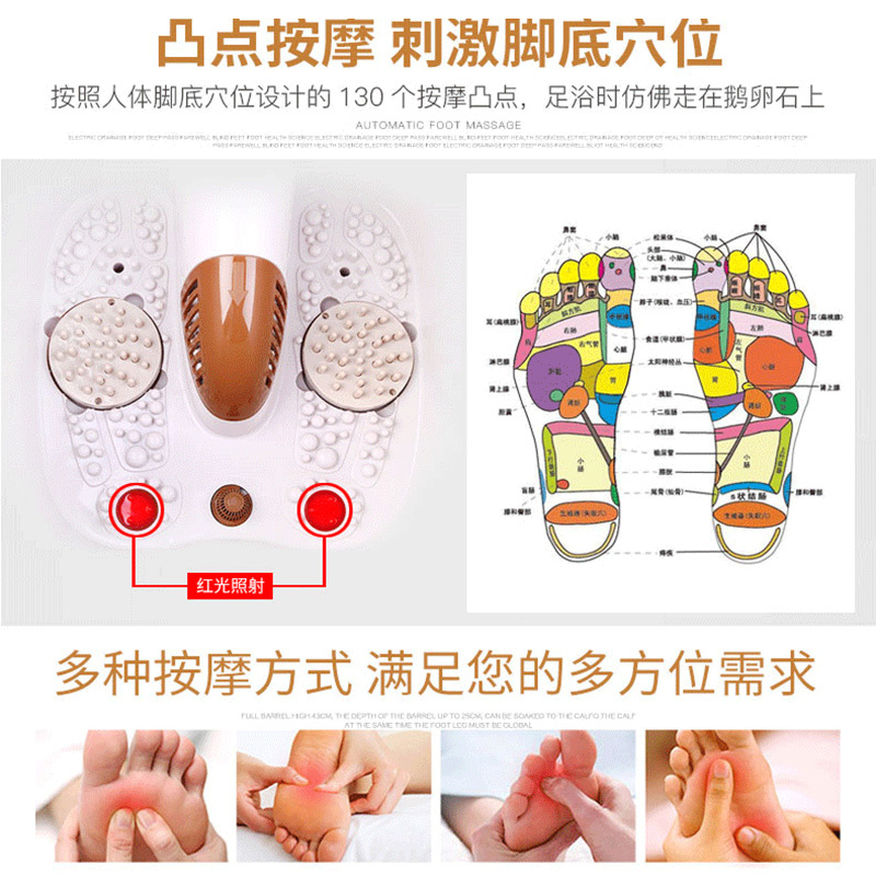 美承(Mition) 足浴盆 WG25DA 高端 全自动按摩 穴位按摩红光照射 太极滚轮 电动加热 深桶泡脚泡腿足浴器