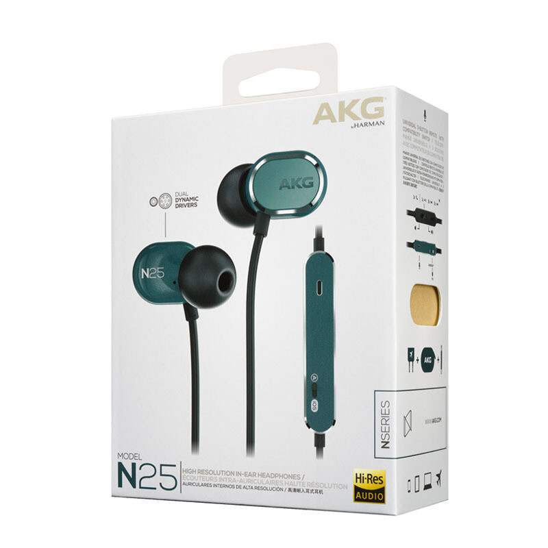 爱科技(AKG) N25入耳式耳机手机通用线控带麦通话hifi手机耳塞 有线耳机橄榄绿