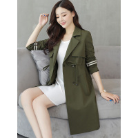 丝柏舍2018 秋季 新款翻领长袖修身单排扣系带中长款 风衣 女S73R0153F