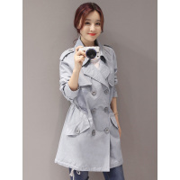 丝柏舍2018秋季新款女士纯色翻领口袋单排扣常规款风衣 女 S73R0059F