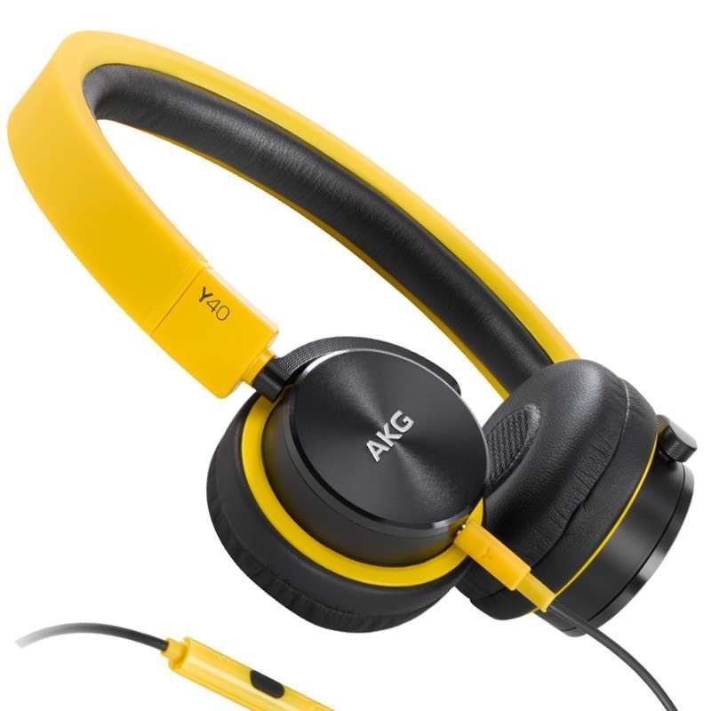 AKG/爱科技 Y40 耳机头戴式HIFI耳机耳麦线控 黄色