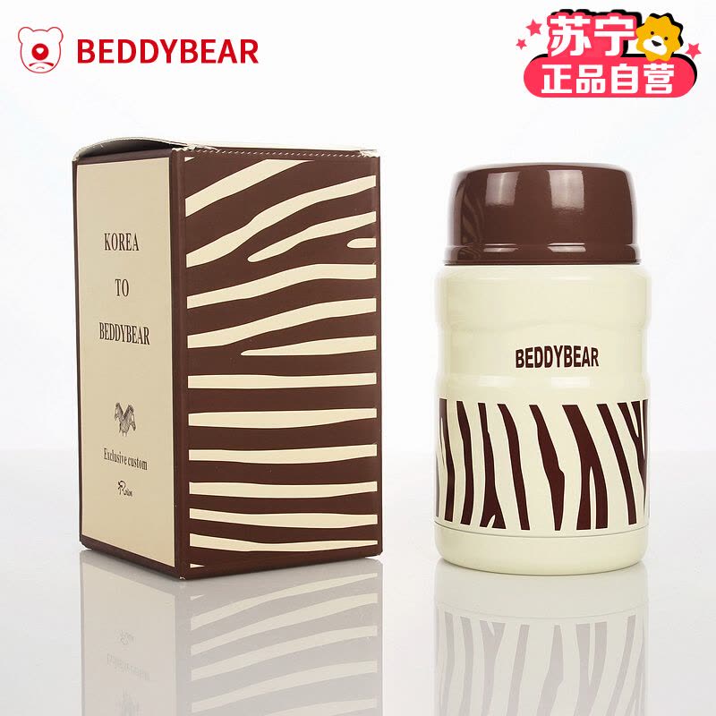 杯具熊 beddybear 焖烧保温杯高真空不锈钢食物罐儿童成人保温杯学生 520ml-焖烧罐-斑马纹图片