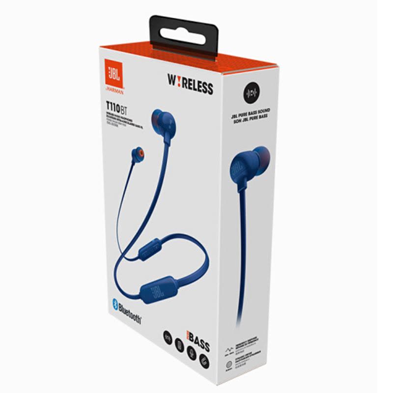 JBL T110BT 无线蓝牙耳机 入耳式耳机 手机耳机蓝色图片