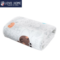 LOVO 儿童卡通滑板萌恐龙方巾/面巾/浴巾