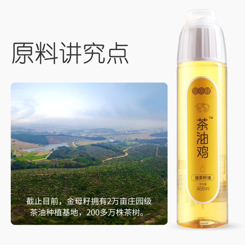 【清仓】金母籽山茶油 466ml 物理压榨 纯正油茶籽油 茶油鸡 茶树油 山茶籽油 食用油