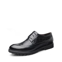 时尚复古轻质打蜡小牛皮布洛克男皮鞋