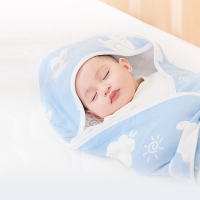 子初 婴儿6层棉纱抱被 90cm x 90cm 蓝色/粉红色 两色可选