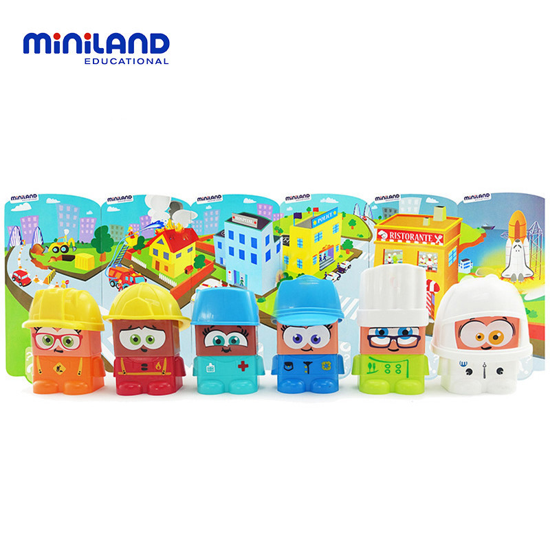 miniland 儿童玩具 早教启智积木拼装男孩女孩 32340职业模拟启智积木