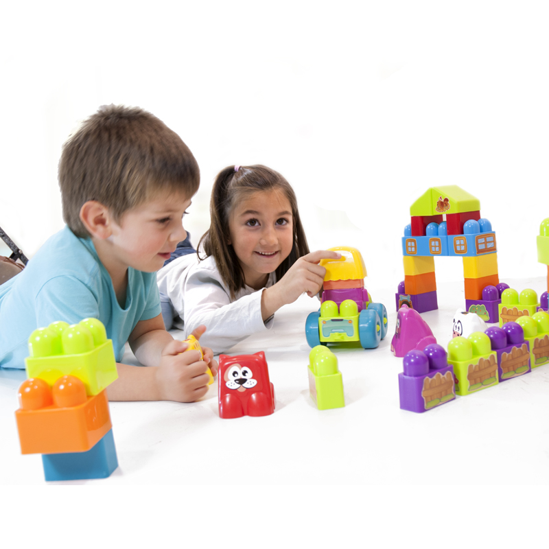 miniland 儿童玩具 益智积木拼装玩具生日礼物 32339超级积木之农场高清大图