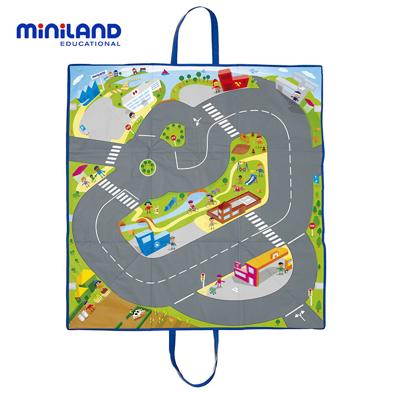 miniland 儿童益智玩具 汽车游戏袋爬行垫毯3-4-6岁 97096小汽车游戏垫毯