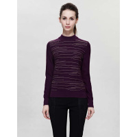 绿色通勤百搭细条纹羊毛套头衫M2124K06