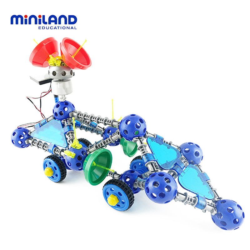 miniland 积木儿童玩具 益智立体拼插玩具 94104太阳能小颗粒组装车