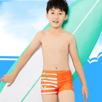 李宁条纹款椰树儿童泳裤 男童平角游泳裤 温泉泳裤游泳装备LSSM509