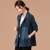 2017秋装新款复古做旧长袖牛仔外套女宽松显瘦夹克牛仔衣