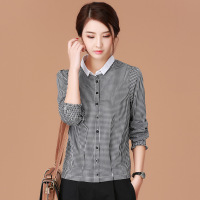 2017秋装新款宽松格子衬衫女显瘦长袖韩版打底衬衣