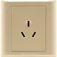 飞雕(FEIDIAO)开关插座面板 16A空调插座 大功率三孔电源热水器插座 86型A3香槟金